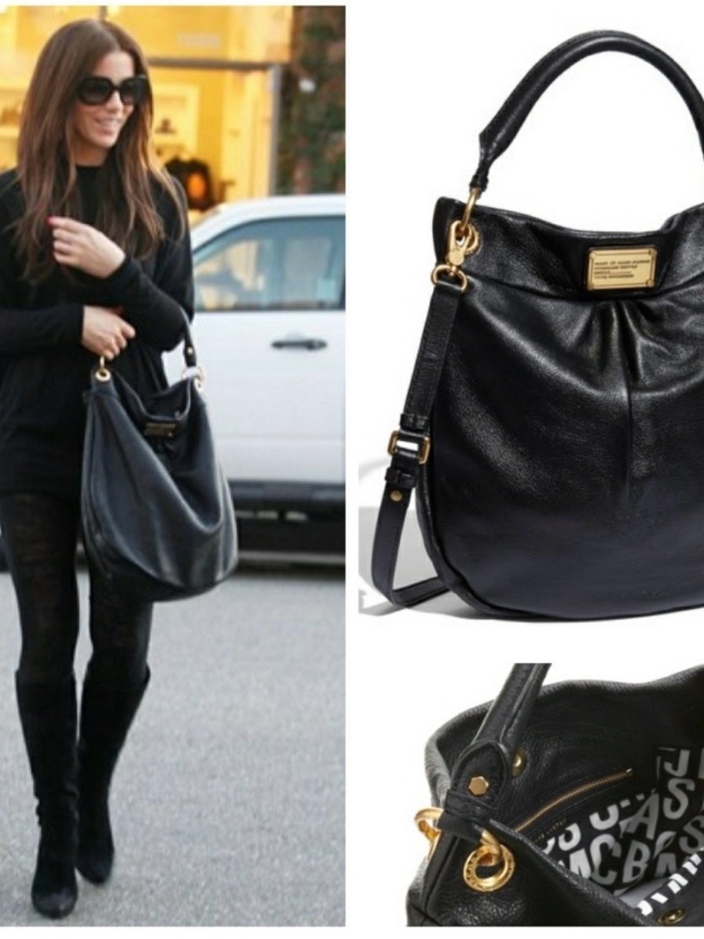 Marc by Marc Jacobs Classic Q Hillier Black Leather Hobo Bag